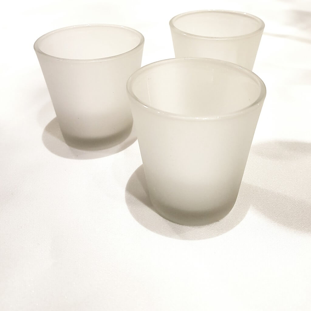 Covers Decoration Hire Frosted Tealight Candle Holder Wedding