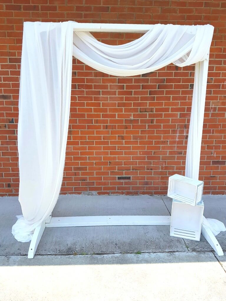 Covers Decoration Hire White Wooden Wedding Arch Covers