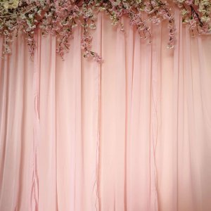 pink chiffon draping