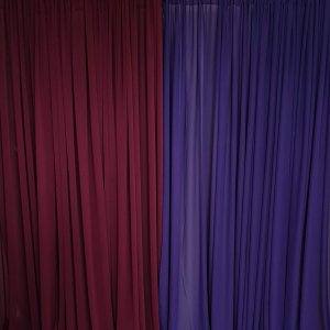 purple chiffon drape