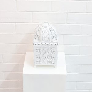 small white moroccan lantern